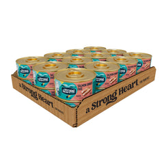 Strongheart saumon pate chat, boîtes de 3 oz, pack 24, goût appétissant.