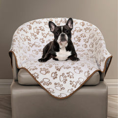 Couverture Stuffed douce pour chats et chiens avec imprimé patte, chaleur réconfortante.
