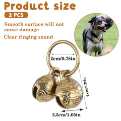 Styquenzer cloche en laiton pour collier chien, ensemble quatre pour plusieurs animaux.