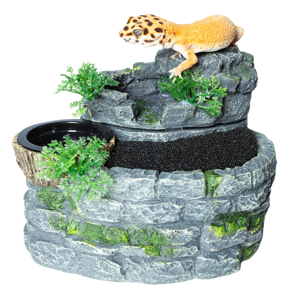 SUKEOPET cascade naturelle pour terrarium stimule l'hydratation des reptiles.