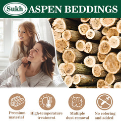 Sukh Aspen Bedding Dans Cage Rongeur, parfait pour cage propre et confortable.