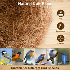 Sukh nid d'oiseau en fibre coco, idéal pour un nid sûr et moelleux.