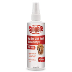 Sulfodene Spray soulage les démangeaisons des points chauds sur le chien.