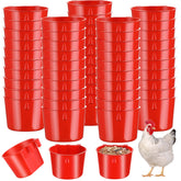 Sumind ensemble de 60 coupes de cage rouges, pratique pour nourrir et abreuver les animaux.