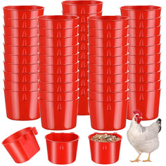 Sumind ensemble de 60 coupes de cage rouges, pratique pour nourrir et abreuver les animaux.