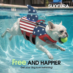 SUNFURA gilet-chien-sauvetage-requin-arriere sangles réfléchissantes augmentent la visibilité.