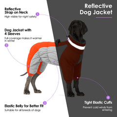 SUNFURA manteau chien jambes elastiques orange ajustement sûr pendant les promenades