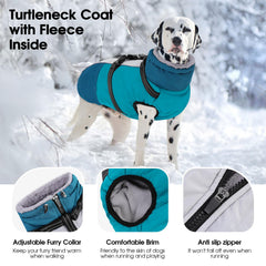 SUNFURA manteau chien polaire turquoise, chaleur douce pour sorties par temps froid.