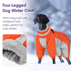 SUNFURA manteau chien réflecteur cou et zip orange visibilité accrue nocturne