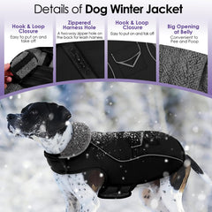 SUNFURA manteau hiver chien bandes réfléchissantes pour meilleure visibilité.