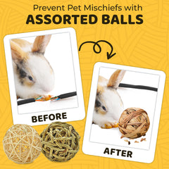 SunGrow boule naturelle jouet sûr pour lapin et hamster favorise l'exploration