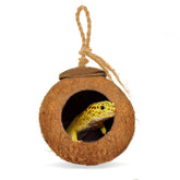 SunGrow Coco Hut Léopard Gecko, ouverture 2,5 pouces, refuge naturel et accessible.