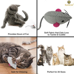 SunGrow peluche herbe à chat douceur tissu, peut servir de jouet ou de confort.