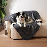 Sunheir couverture impermeable avec douceur sherpa gris, confort accru pour les animaux
