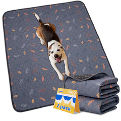 Sunheir tapis lavable pour chien gris 48x48, base antidérapante protégeant les sols.