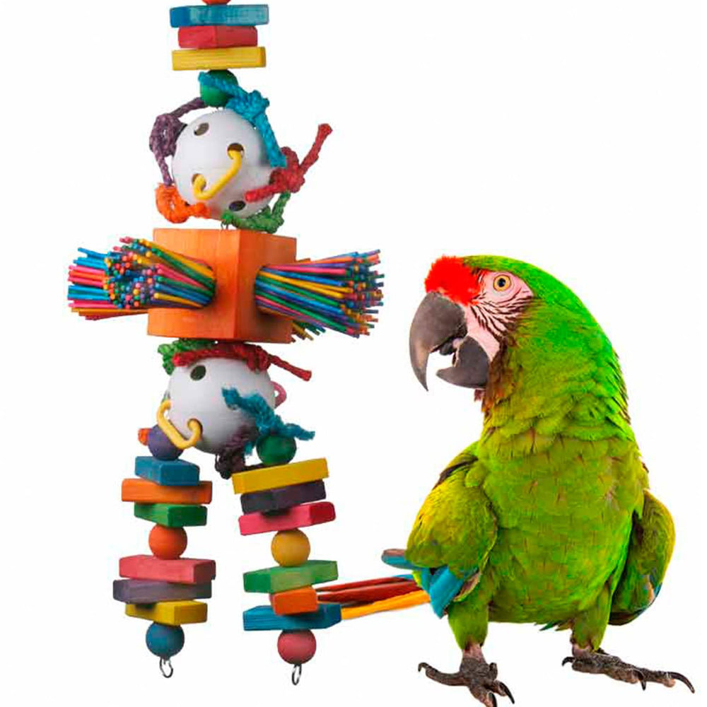 Willy Nilly XL de Super Bird Creations: jouet coloré en papier et bâtonnets pour stimulation sensorielle.