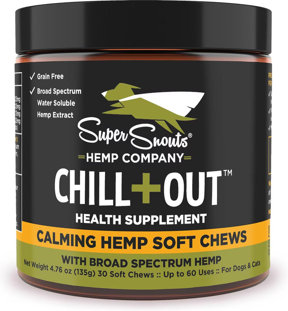 Super Snouts Chill Out – gommes douces pour chiens et chats, favorisant le calme au quotidien.