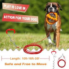 Supet câble d'attache chien 16 pieds idéal pour jardin.