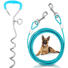 Supet câble-attache-chien-32-pieds, liberté sécurisée lors du camping et du jardin.