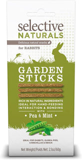 Supreme Petfoods bâtonnets jardin pois menthe, idéal pour l’interaction avec le lapin