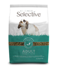 Supreme Petfoods Science Selective pour lapin adulte, emballage 1,5 kg avec fibres élevées.