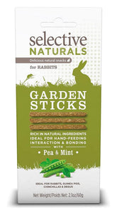 Supreme Petfoods batonnets jardin pois menthe pour lapins, parfaits pour l'interaction.