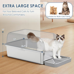Suzzipaws boîte-litière acier inox non adhésif: nettoyage rapide