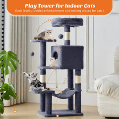 Sweetcrispy Arbre à chat 44 pouces – cabane cosy pour des siestes privées