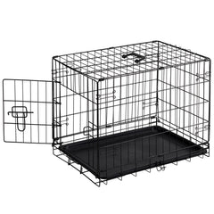 Sweetcrispy cage chien porte simple 24 pouces, espace sûr et ventilé pour votre petit chien.