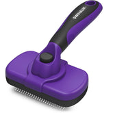 Swihauk Brosse déshedding chien auto-nettoyante violet, réduit rapidement les poils.