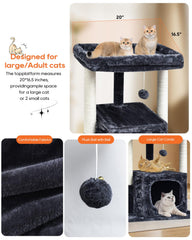 SYANDLVY Arbre à chat – coussins amovibles et lavables pour l’entretien.