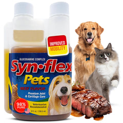 Synflex glucosamine liquide avec doseur pour administration facile.