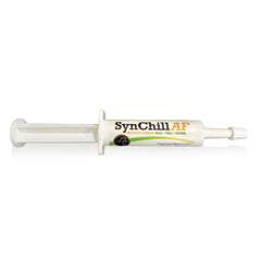 SynNutra Equine SynChill AF – bouteille visible, soutien potentiel à la confiance du cheval.