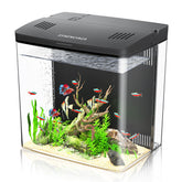 SYSENCIAGA aquarium de bureau prêt pour poissons, kit complet inclus.