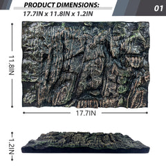 Décor en roche 3D Sysmashing, texture naturelle pour terrarium.