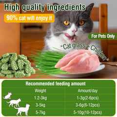 SYWUAII friandise herbe chat 100 g, goût naturel.