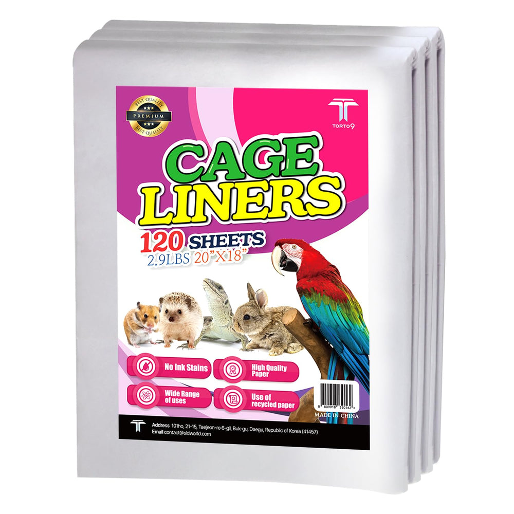 T TORTO9, couche-cage en papier 120 feuilles, 20x18 pouces, pratique et absorbante.