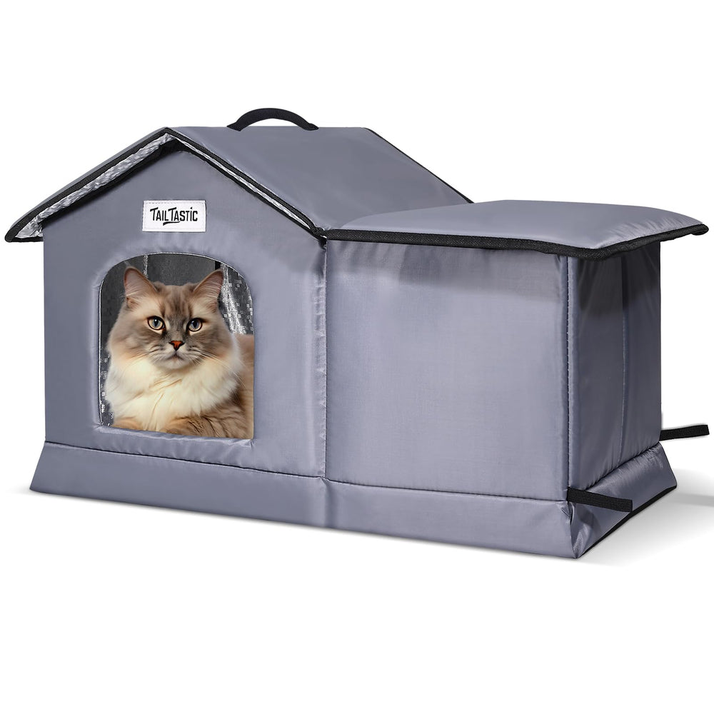 TailTastic maison chat extérieur grise: abri sûr et confortable.
