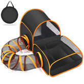 TailTastic tente chat portable avec tunnel annulaire pour espace ludique et sûr