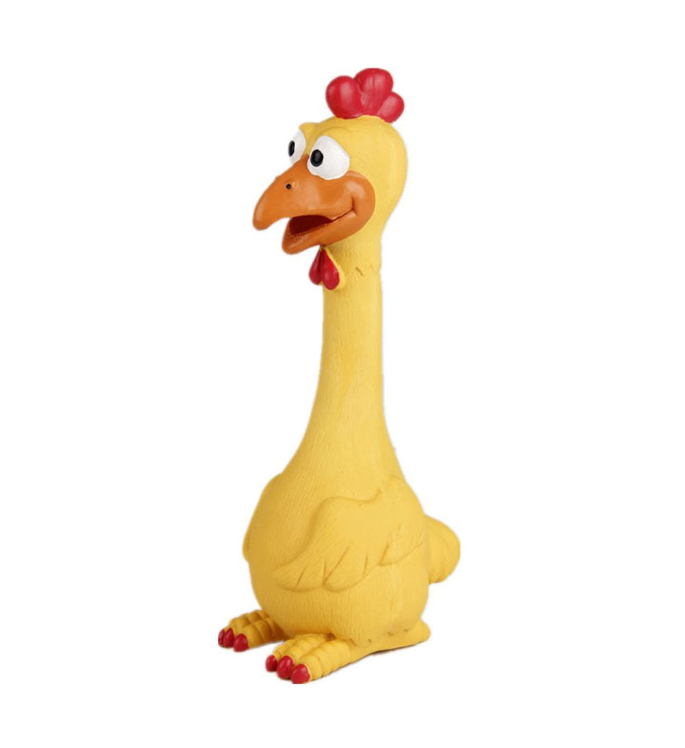 Poulet en caoutchouc Tamu style avec cri intégré, idéal pour le jeu de rapport