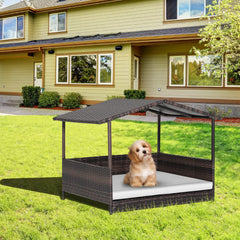 Tangkula Maison Chien Osier – coussin amovible et lavable pour entretien facile.