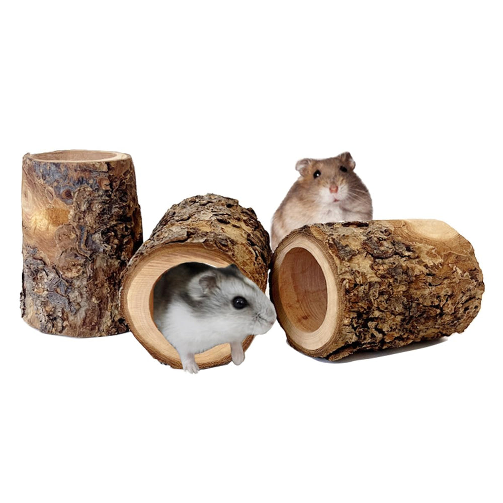 Tanoma tunnel hamster bois pomme : tunnel en bois naturel pour jeu et repos.
