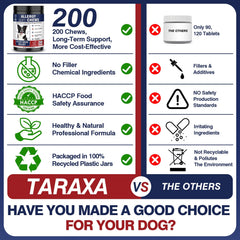 Taraxa bouchées allergie chien colostrum pour immunité et digestion équilibrée.
