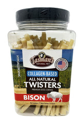 Tasman's Natural Pet tresses bison collagene 5 pouces, friandise naturelle pour chiens sensibles.