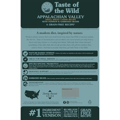 Taste of the Wild Appalachian venison-protéine haute, pour chiens actifs.