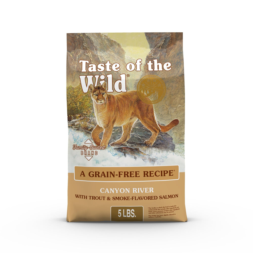 Taste of the Wild Canyon River croquettes : truite et saumon fumé sans céréales.