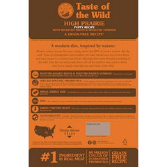 Taste of the Wild High Prairie chiot venaison roti, saveur naturelle et énergie pour grandir.