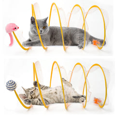 TEASIK tunnel chat jaune extérieur, parfait pour divertir votre chat en plein air
