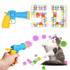 TEAWOO lanceur et balles pom-pom pour chat, stimulation interactive jusqu'à 7 mètres.