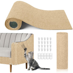 Tebanty tapis griffes chat beige grand format idéal pour plusieurs chats.